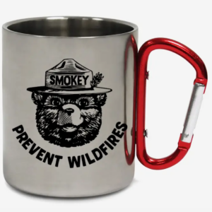 smokey bear carabiner steel camping mug